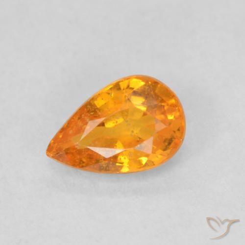 0.56ct Naturale Albicocca Arancia Zaffiro, Forma a pera, VS