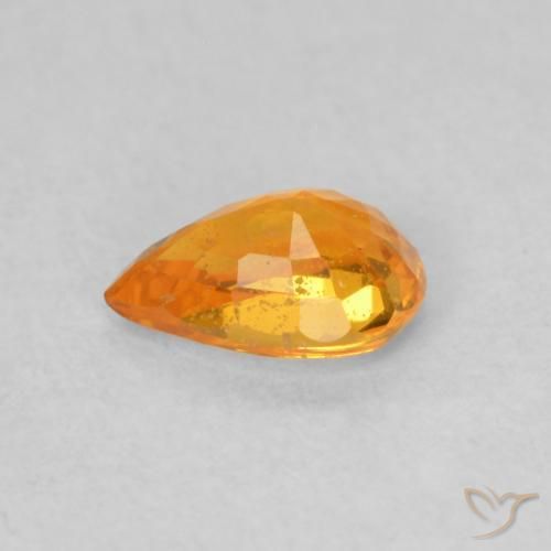 Zaffiro Albicocca Arancia naturale da 0.56 ct, Forma a pera, VS