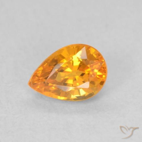 0.62ct Naturale Albicocca Arancia Zaffiro, Forma a pera, VS