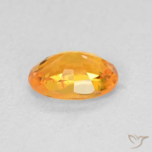 Zaffiro Arancione brillante naturale da 0.68 ct, Ovale, VS