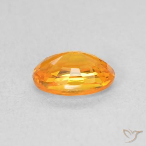 Zaffiro Arancione brillante naturale da 0.61 ct, Ovale, VS
