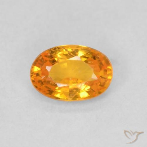 0.54ct Naturale Arancione brillante Zaffiro, Ovale, VS