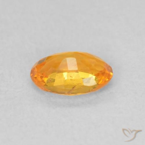 Zaffiro Arancione brillante naturale da 0.54 ct, Ovale, VS