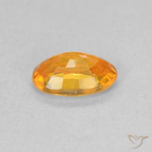 Zaffiro Arancione brillante naturale da 0.55 ct, Ovale, VS