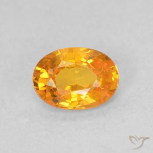 0.59ct Naturale Arancione brillante Zaffiro, Ovale, VS
