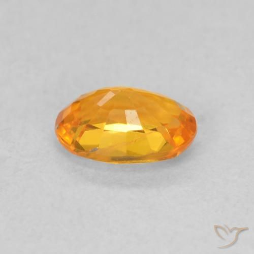 Zaffiro Arancione brillante naturale da 0.59 ct, Ovale, VS