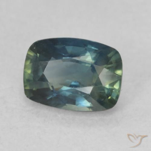 Zaffiro Teal-blu naturale da 0.80 ct, Cuscino, VVS-VS