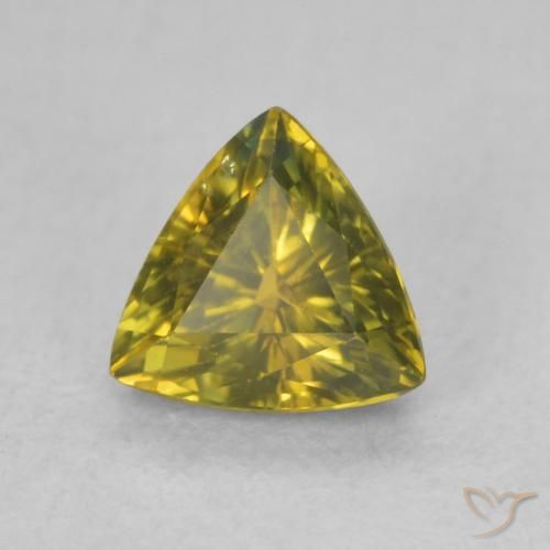 Zaffiro Verde foresta naturale da 0.72 ct, Taglio trillion, VVS-VS
