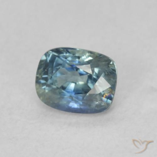 Zaffiro Teal-blu naturale da 0.59 ct, Cuscino, VS-SI