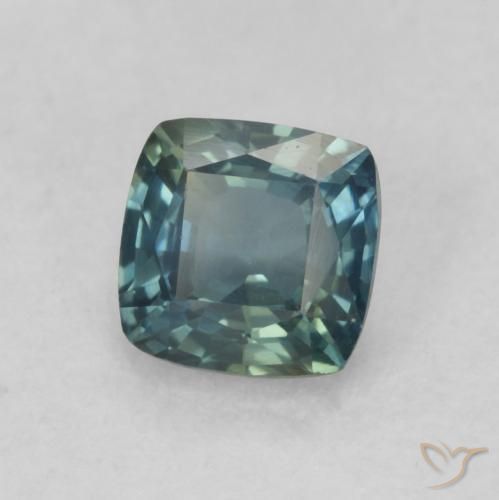 Zaffiro Blu Medio Verde naturale da 0.74 ct, Cuscino, VVS-VS