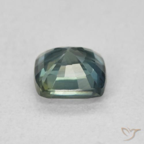 Zaffiro Blu Medio Verde naturale da 0.74 ct, Cuscino, VVS-VS