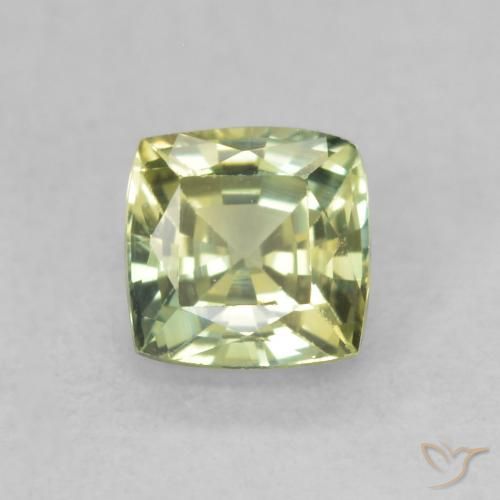 0.71ct Naturale Verde oliva Zaffiro, Cuscino, VVS-VS