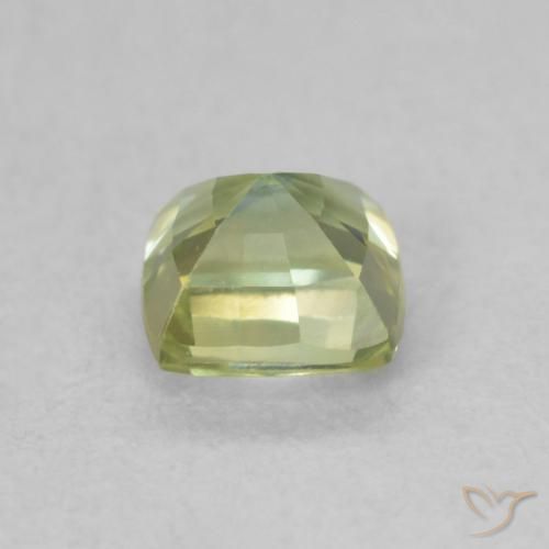 Zaffiro Verde oliva naturale da 0.71 ct, Cuscino, VVS-VS