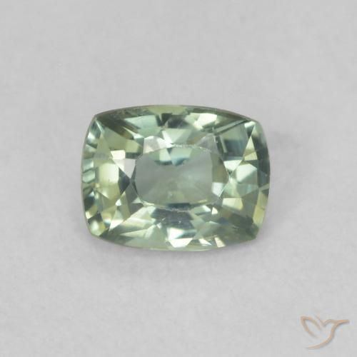 0.47ct Naturale Verde foresta chiaro Zaffiro, Cuscino, VVS-VS