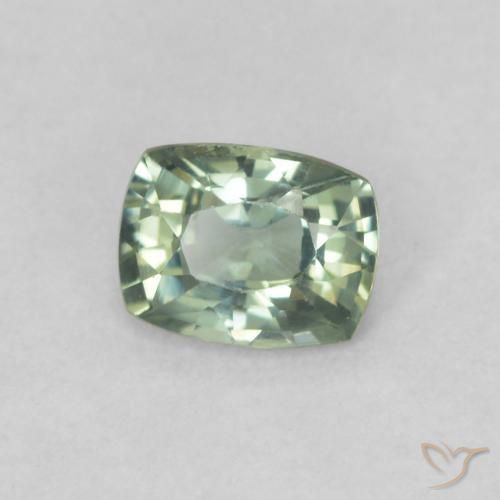 Zaffiro Verde foresta chiaro naturale da 0.47 ct, Cuscino, VVS-VS