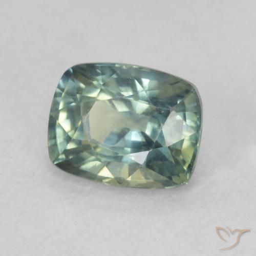 Zaffiro Verdazzurro naturale da 0.82 ct, Cuscino, VVS-VS