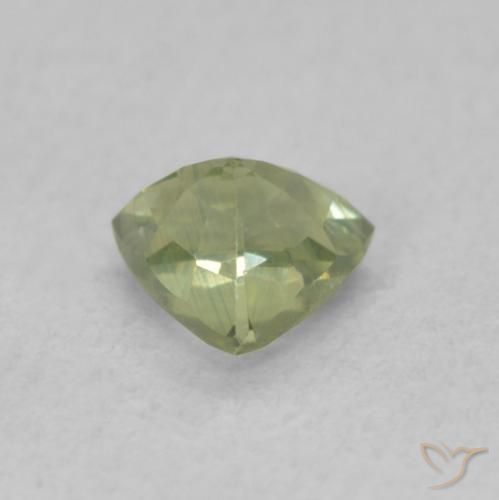 Zaffiro Verde caldo naturale da 0.55 ct, Taglio trillion, VS