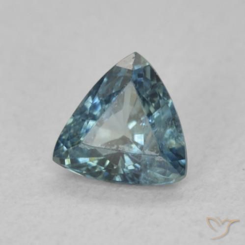 Zaffiro Teal-blu naturale da 0.58 ct, Taglio trillion, VS