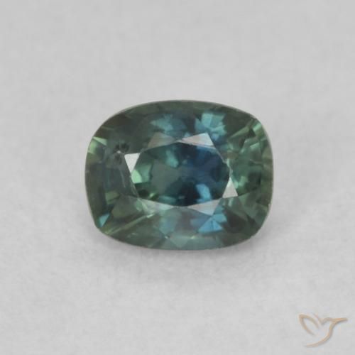 0.49ct Naturale Teal-blu Zaffiro, Cuscino, VS