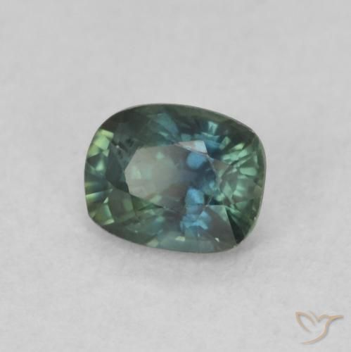 Zaffiro Teal-blu naturale da 0.49 ct, Cuscino, VS