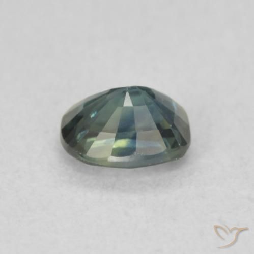 Zaffiro Teal-blu naturale da 0.49 ct, Cuscino, VS