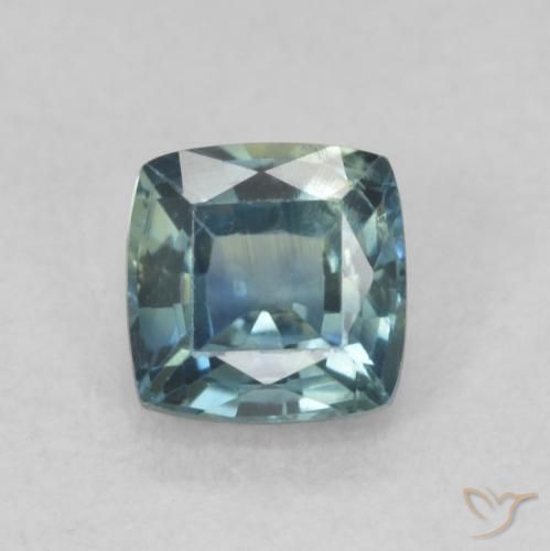 0.76ct Naturale Teal-blu Zaffiro, Cuscino, VS