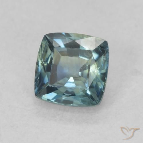 Zaffiro Teal-blu naturale da 0.76 ct, Cuscino, VS