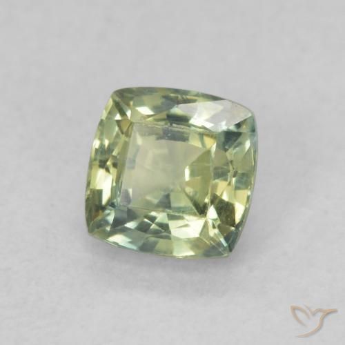 Zaffiro Verde giallastro naturale da 0.62 ct, Cuscino, VS
