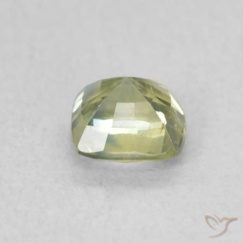 Zaffiro Verde giallastro naturale da 0.62 ct, Cuscino, VS