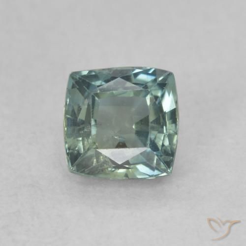 0.65ct Naturale Verde bluastro Zaffiro, Cuscino, VS