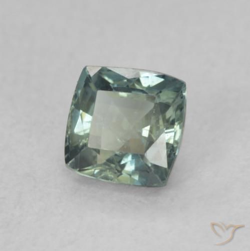 Zaffiro Verde bluastro naturale da 0.65 ct, Cuscino, VS