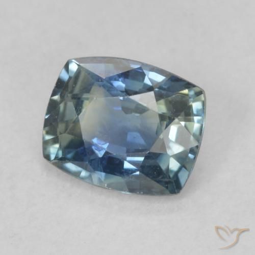 Zaffiro Teal-blu naturale da 0.85 ct, Cuscino, VS
