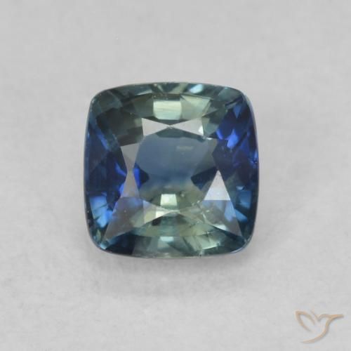 0.68ct Naturale Teal-blu Zaffiro, Cuscino, VS