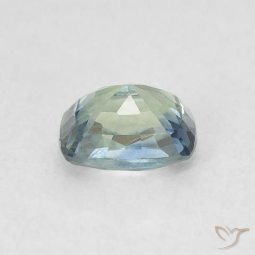 Zaffiro Verde pallido naturale da 0.61 ct, Cuscino, VS