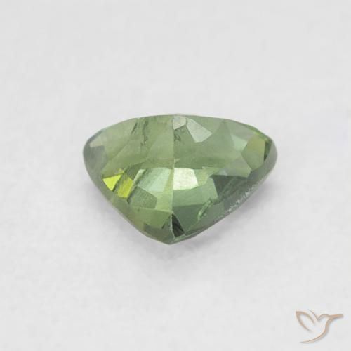 Zaffiro Verde medio naturale da 0.38 ct, Taglio trillion, VS
