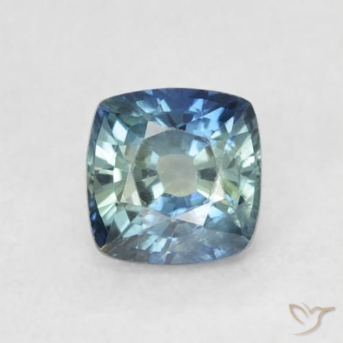 0.80ct Naturale Teal-blu Zaffiro, Cuscino, VS