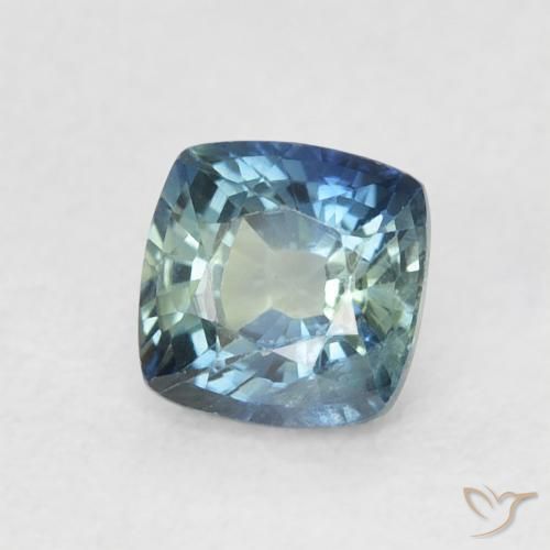 Zaffiro Teal-blu naturale da 0.80 ct, Cuscino, VS