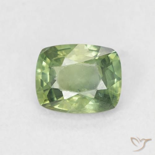 0.67ct Naturale Verde foresta Zaffiro, Cuscino, VS