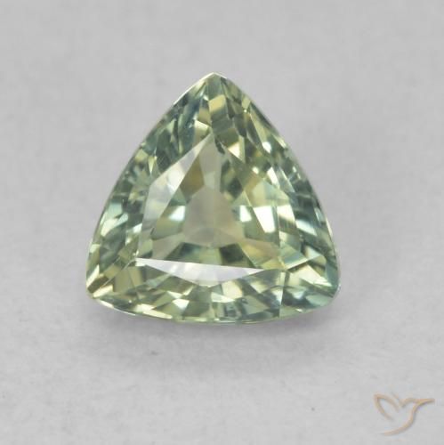 0.76ct Naturale Verde Salvia Chiaro Zaffiro, Taglio trillion, VVS