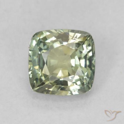 0.81ct Naturale Verde Salvia Chiaro Zaffiro, Cuscino, VVS