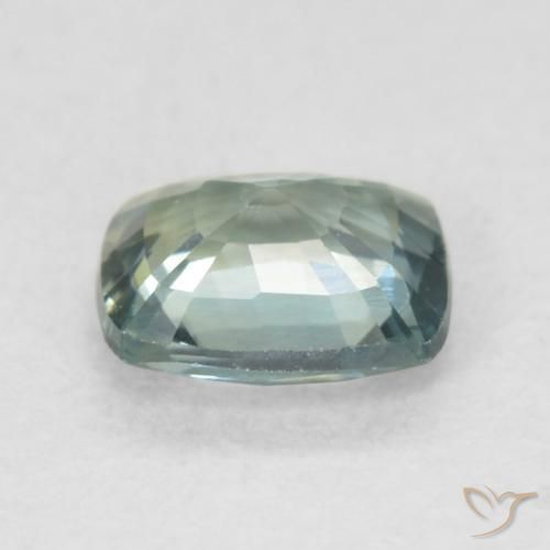 Zaffiro Verde giallastro naturale da 0.92 ct, Cuscino, VVS