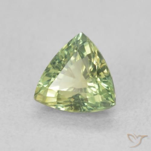 Zaffiro Verde caldo naturale da 0.68 ct, Taglio trillion, VS