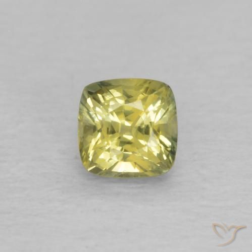 0.42ct Naturale Giallo Ananas Zaffiro, Cuscino, VVS-VS