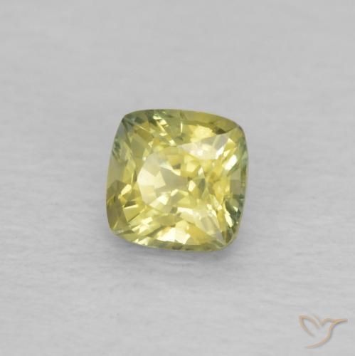 Zaffiro Giallo Ananas naturale da 0.42 ct, Cuscino, VVS-VS