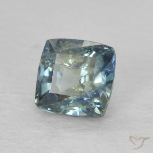 Zaffiro Verdazzurro naturale da 0.76 ct, Cuscino, VS-SI
