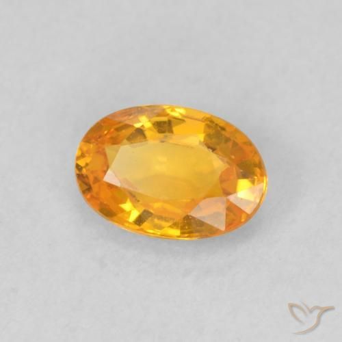 Zaffiro Albicocca Arancia naturale da 0.63 ct, Ovale, VVS-VS