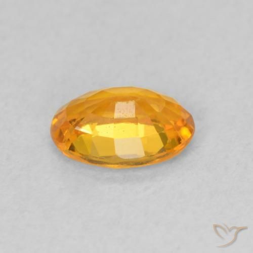 Zaffiro Albicocca Arancia naturale da 0.63 ct, Ovale, VVS-VS