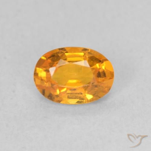 0.62ct Naturale Arancio Medio Zaffiro, Ovale, VVS-VS