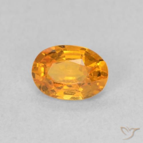 Zaffiro Arancio Medio naturale da 0.62 ct, Ovale, VVS-VS