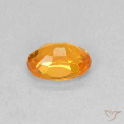 Zaffiro Arancio Medio naturale da 0.62 ct, Ovale, VVS-VS